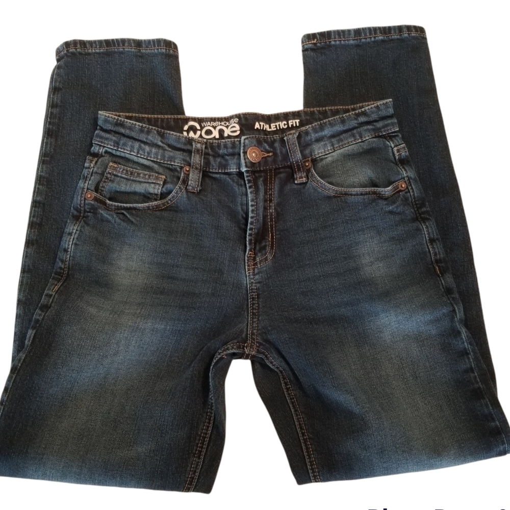 𝅺warehouse one athletic fit jeans